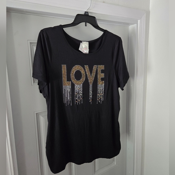 LOVE PLUS Size 3x Sparkly Bead top - NEW - Picture 11 of 12
